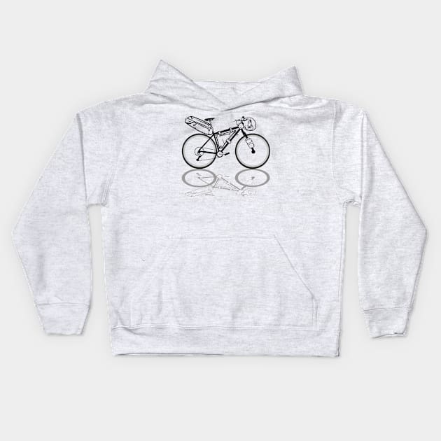 Bikepacking bike Kids Hoodie by mailboxdisco